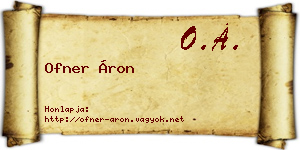 Ofner Áron névjegykártya